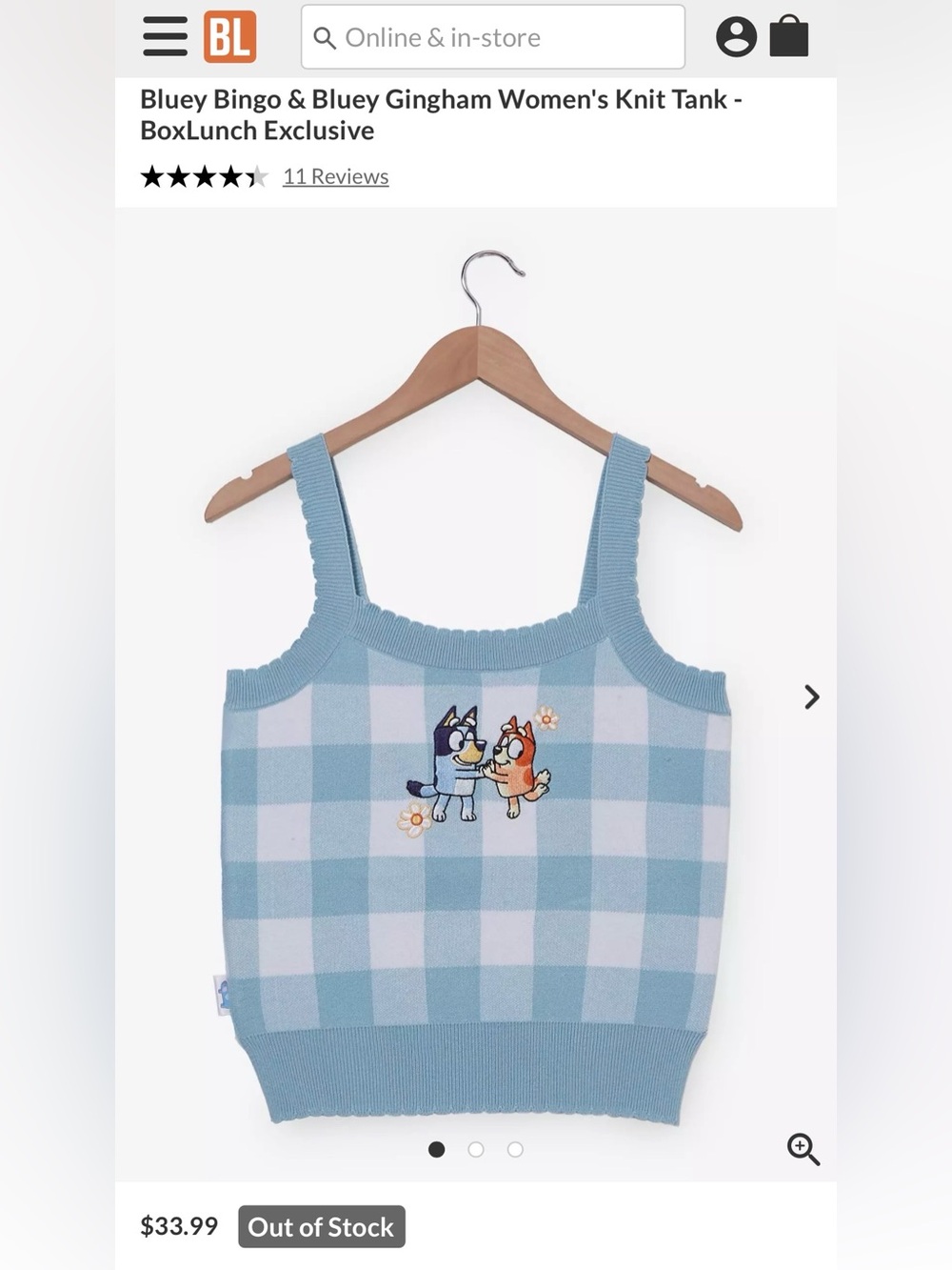 Bluey Bingo & Bluey Gingham Women's Knit Tank